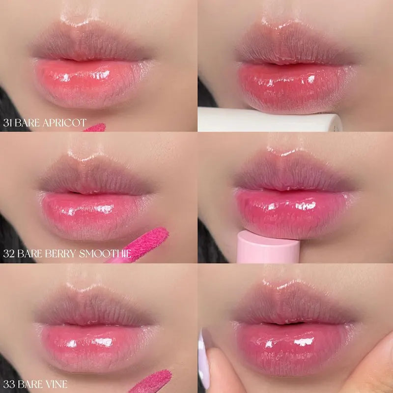 Juicy Lasting Lip Tint Set - 7 Shades, Glossy Glass-Like Finish, Korean Cosmetic