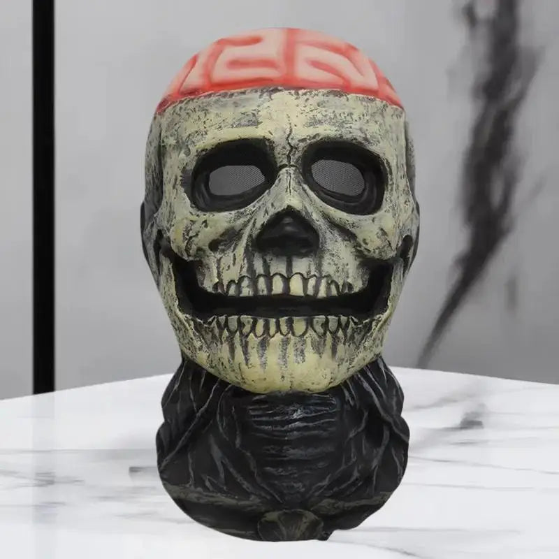 Halloween Ghost Face Full Mask - 3D Printed Stretchable Mesh Cosplay Skull Mask