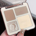 Multifunctional Face Powder Palette with Matte Bronzer, Highlighter & Blush for Contouring and Makeup - All Colors