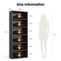 6-Tier Wooden Floor Standing Bookcase - Tall Open Shelving for Living Room & Home Office