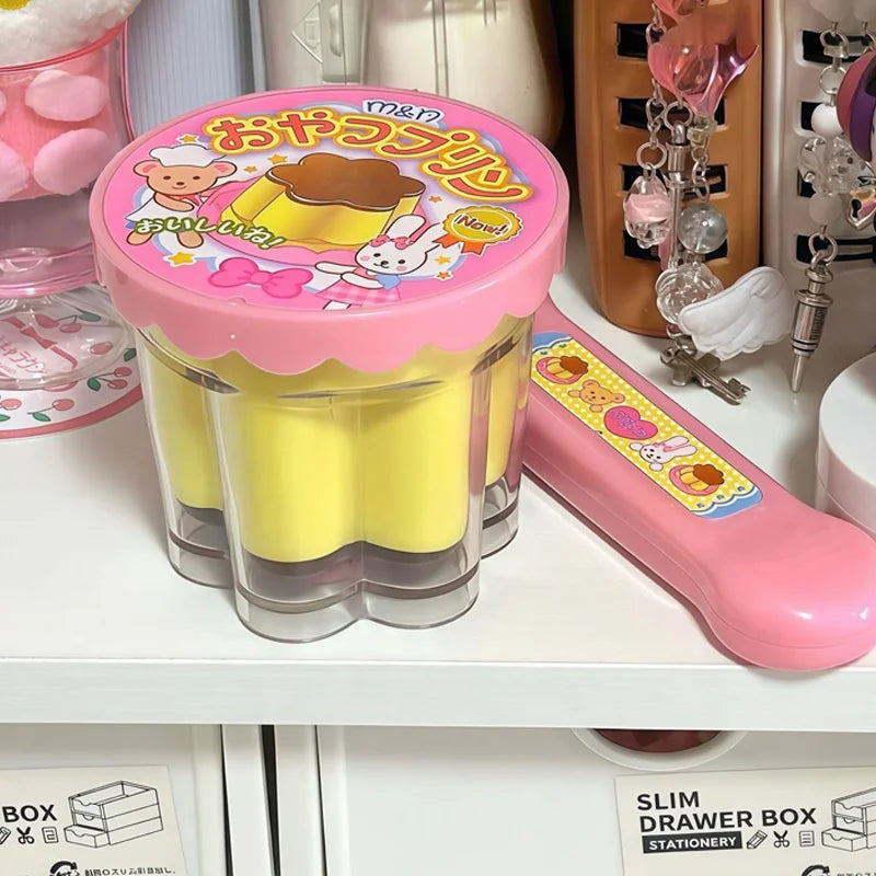 Cute Pink Jelly Strawberry Pudding Toy Set - Desktop Food Model for Kids & Decor