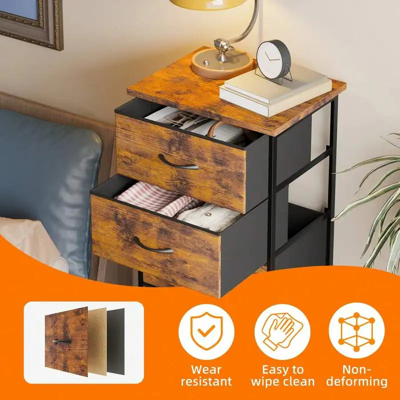 6-Drawer Fabric Storage Cabinet Tower for Bedroom Closet Nightstand
