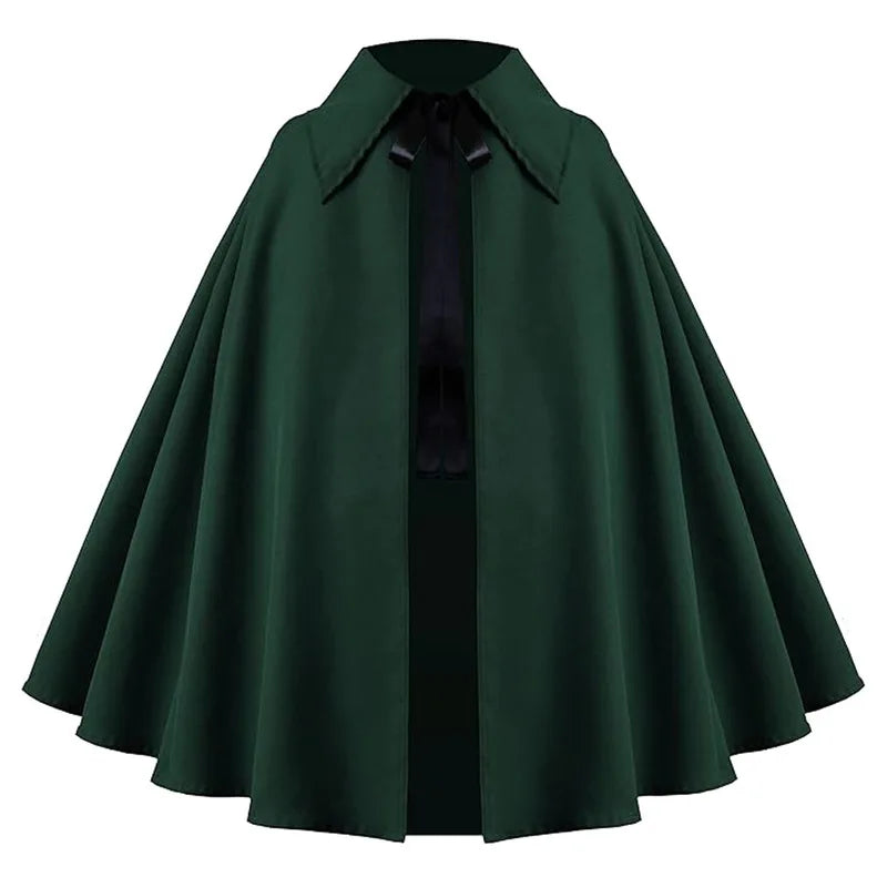 Women Renaissance Costume Cloak Medieval Gothic Hooded Cape Steampunk Velvet Halloween