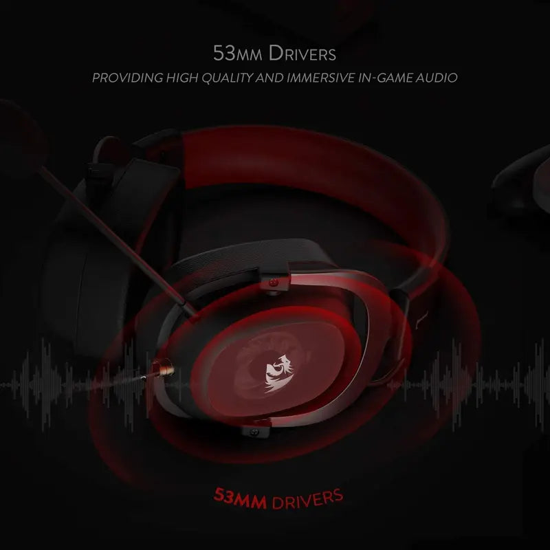Wired Gaming Headset with 7.1 Surround Sound & Detachable Mic - Over-Ear, 53mm Drivers