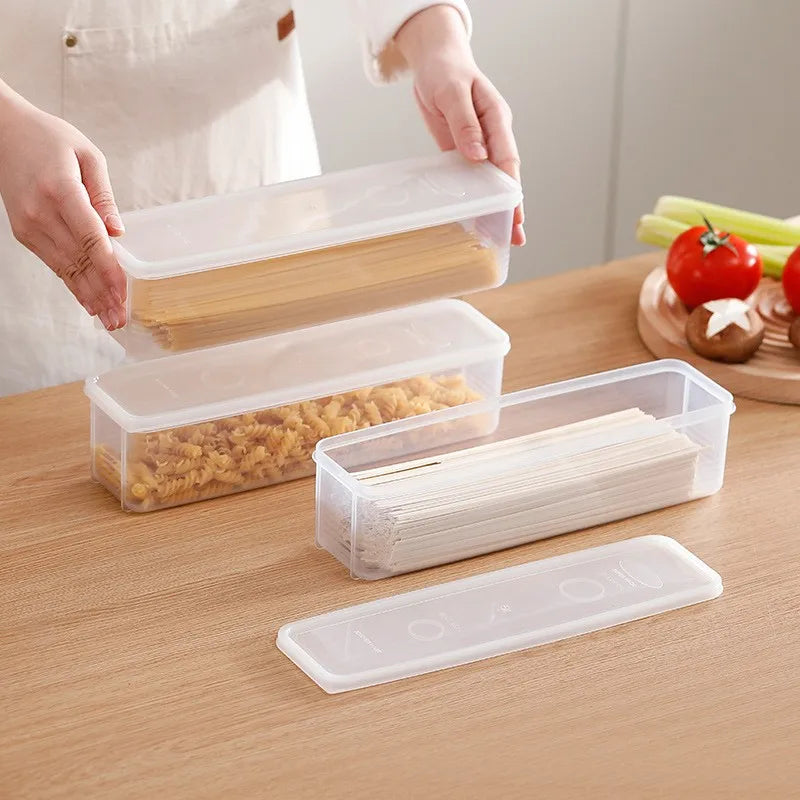 4 Pack Rectangular Food Storage Containers - Reusable Plastic Refrigerator Organizer Boxes
