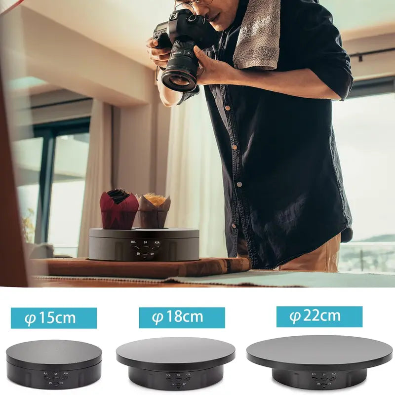 3 in 1 Electric Rotating Display Stand for Photography & Video 360° Turntable