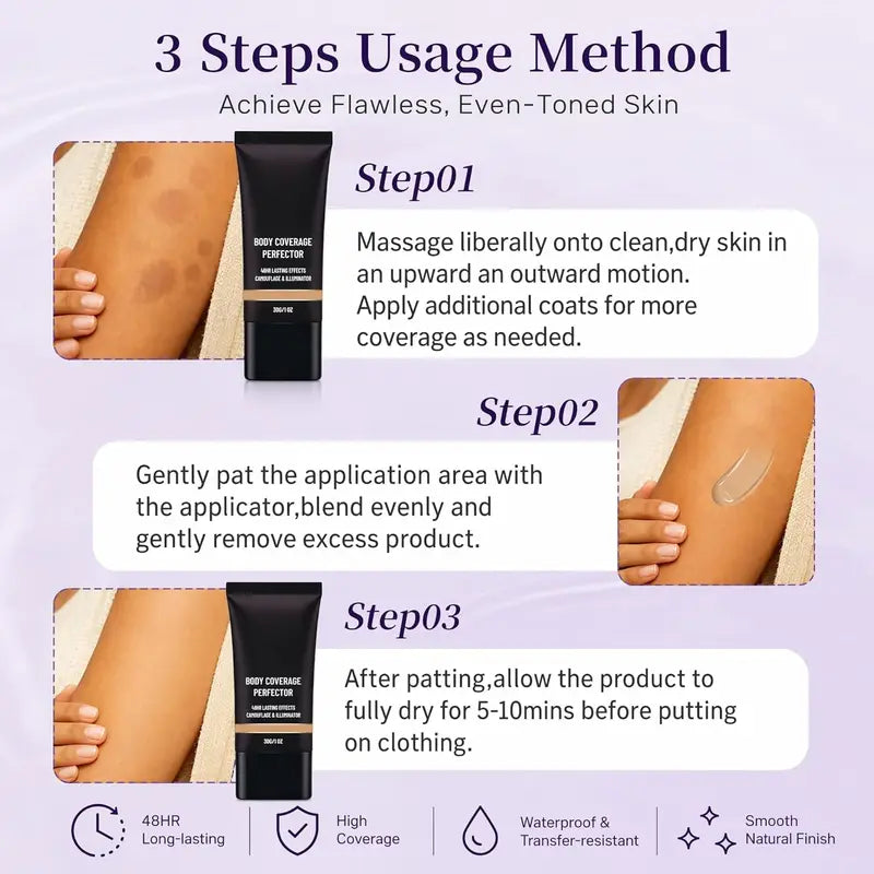 Waterproof Body Makeup Foundation Full Coverage Tattoo Concealer Leg & Body Perfector