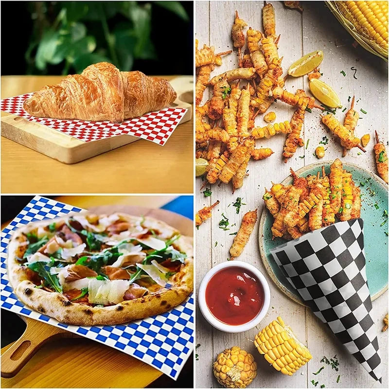 25Pcs Food Grade Wax Paper Food Wraps for Sandwiches, Bread & Fries