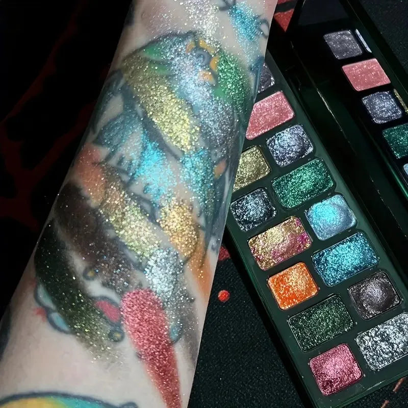16-Color Pearl Eyeshadow Palette - High Pigment, Multicolor, Create Dramatic Looks