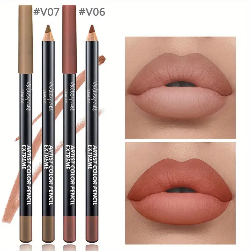 Lip Liner Makeup Duo Waterproof Matte Long-Lasting for Sensitive Skin - Light Beige Tones