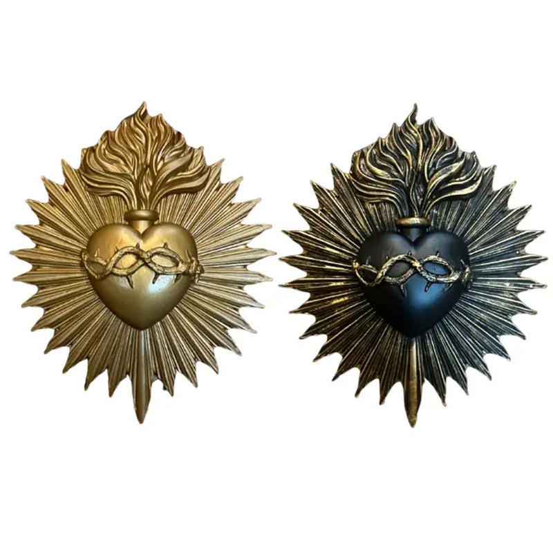 Gothic Wall Plaque Art Sculpture for Home & Hotel Decor - Black & Gold Variants