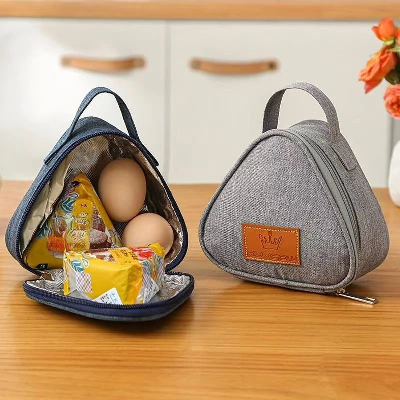 Portable Insulation Lunch Bag Triangle Aluminum Foil Food Carrier Outdoor Picnic Box