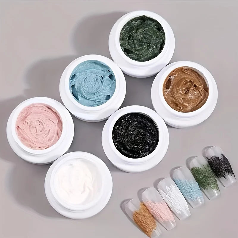 3D Sand Texture Gel Nail Polish Set - Plaster Effect No Top Coat Needed