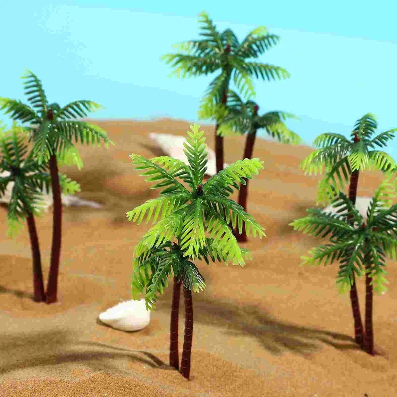 Miniature Coconut Tree Decor for Aquarium & Mini Landscape - 5 Pack