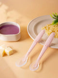 Baby Silicone Spoon Set with Star Pattern - Large & Small Training Spoons for Safe Eating