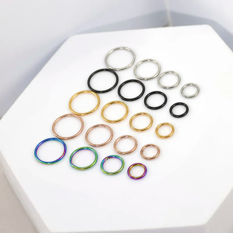 Unisex Minimalist Segment Nose Ring Hoop Cartilage Tragus Helix Septum Jewelry