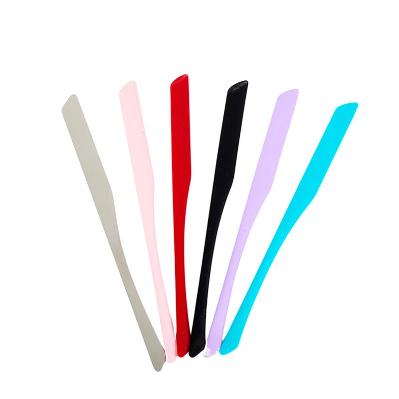 Cosmetic Makeup Spatula Set - Silicone & Stainless Steel Mixing Tools for Foundation Lipstick & Eyeshadow