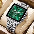 Men's Quartz Wristwatch with Square Dial Stainless Steel Business Watch - Multiple Colors