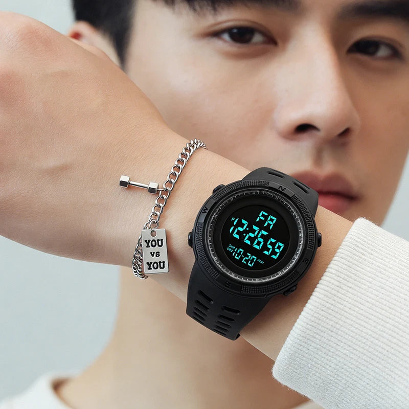 Men's Digital Sports Watch Waterproof Multifunction Military Wristwatch