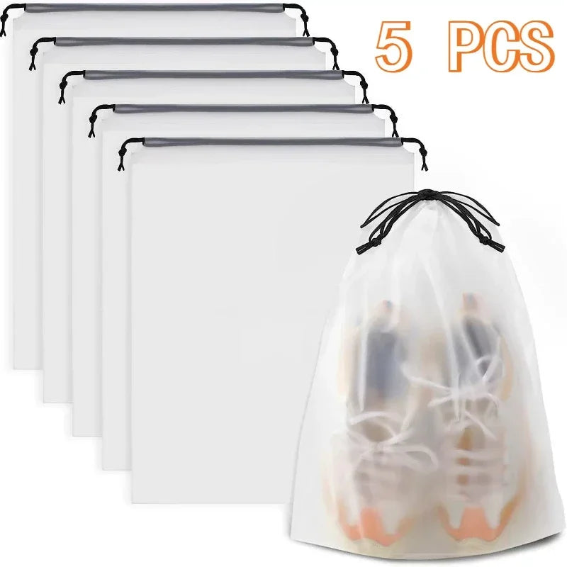 Portable Waterproof Shoe Storage Bags 5/10 Pack Drawstring Travel Organizer