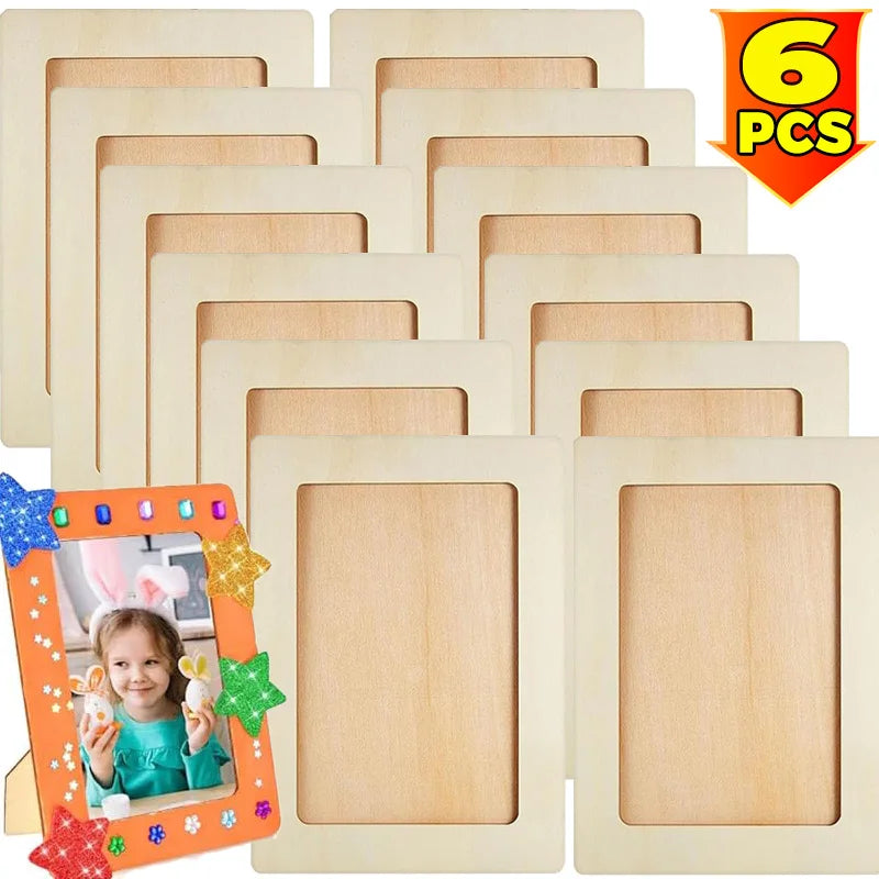 DIY Wooden Picture Frames Set - Solid Wood Photo Frames for Crafts & Decoration