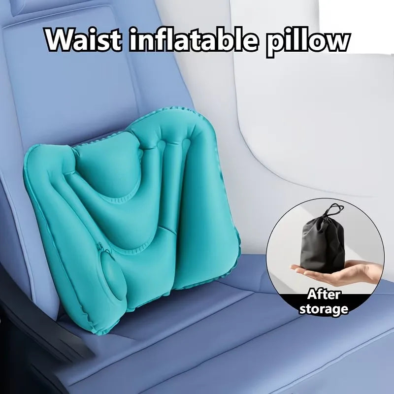 Inflatable Travel Waist Support Cushion with Storage Bag - Ergonomic & Portable