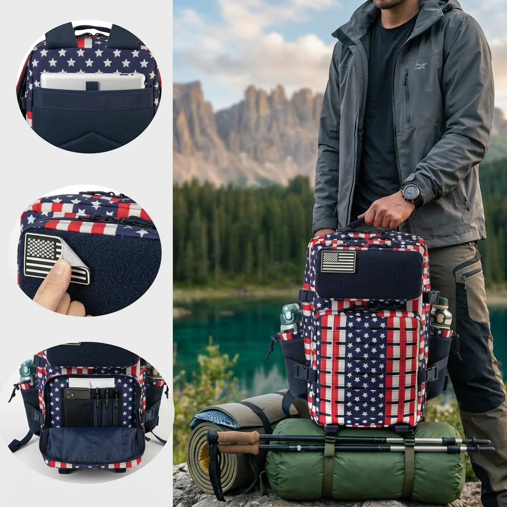 45L Tactical Backpack with MOLLE Webbing System for Outdoor Survival Camping Hiking