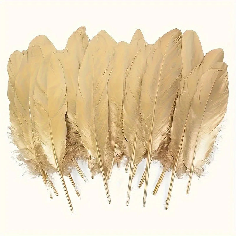Golden Goose Feathers for Crafts & Decorations 15-20cm - 50/100pcs