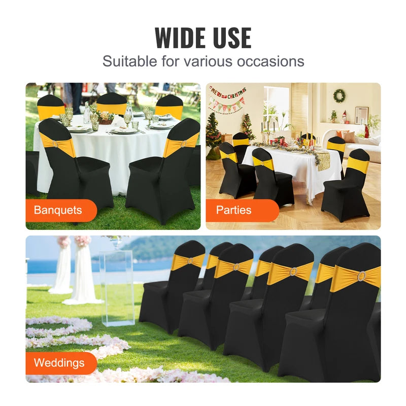 50-Pack Elastic Spandex Chair Covers for Weddings and Events - Washable & Fit Most Chairs