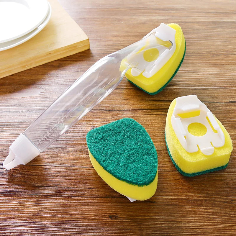 Dish Wand Soap Cleaning Brush Set with Replacement Sponges - Kitchen Sink Scrubber