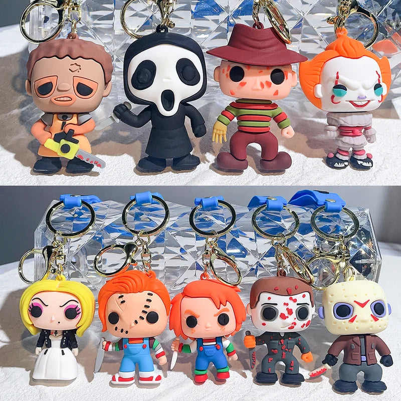 Horror Movie Killer Characters Keychain - Halloween Party Gift Accessory