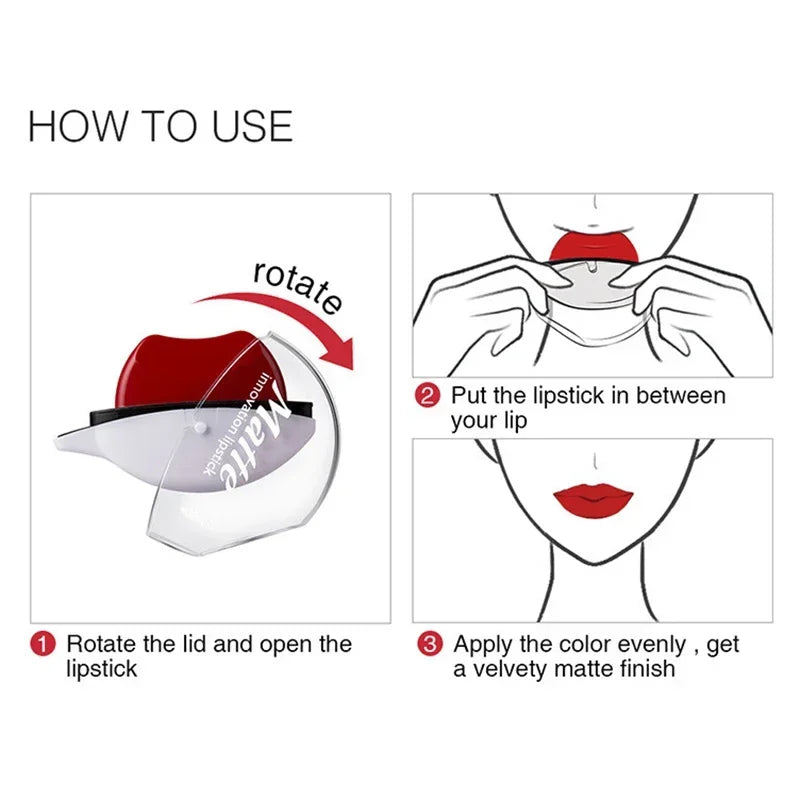 Lip-Shaped Lipstick Seal - Matte, Waterproof, Moisturizing Lip Gloss for Long-Lasting Makeup