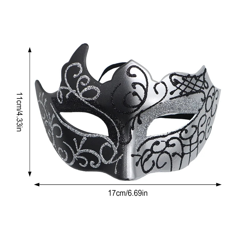 Men's Masquerade Mask with Elastic Straps for Carnival & Parties