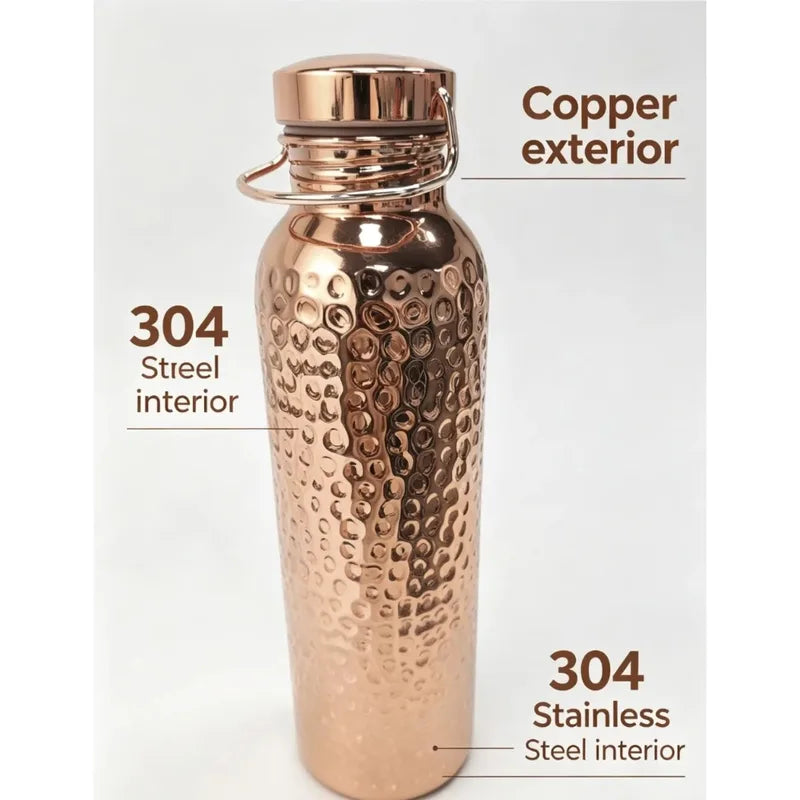 Vintage Copper Water Bottle 800ml-1000ml Outdoor Drinking Cup - Gift & Daily Use