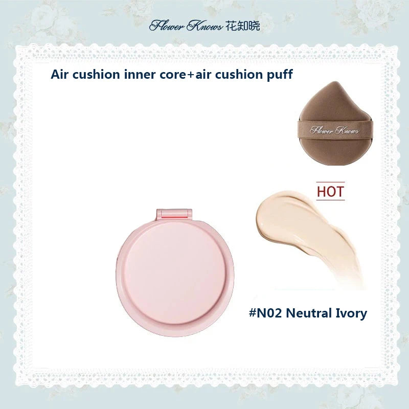 Flower Knows Bunny Garden Cushion Makeup Powder Box with Refill Core - Reusable