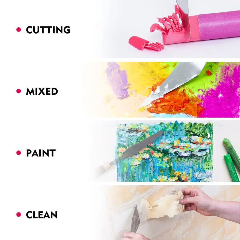 Palette Knife Painting Set Stainless Steel Spatula Metal Art Knife with Wood Handle