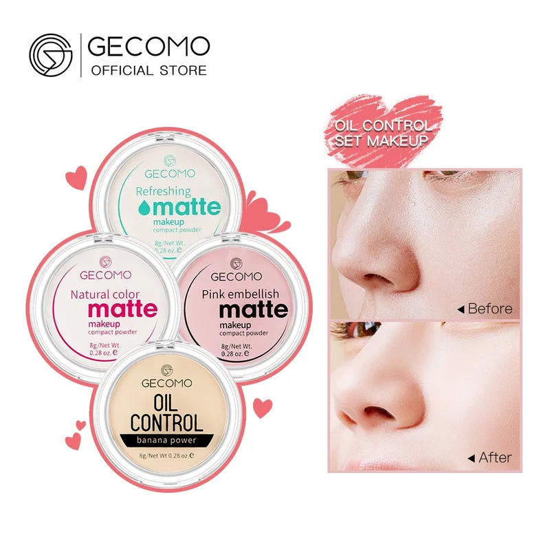 Matte Compact Powder 12H Oil Control & Long Lasting Setting Makeup Translucent