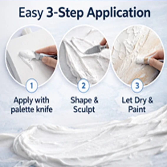 300g 3D Modeling Paste for Artists - White Acrylic Medium, Fast Drying, Non-Cracking