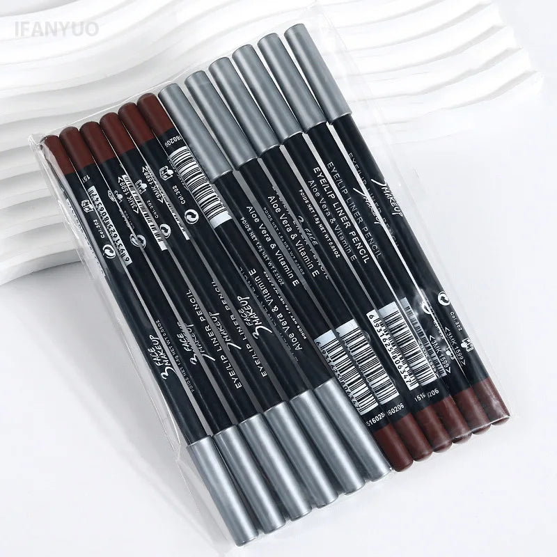 Waterproof Long-Lasting Eyeliner Pencils - Smudge-Proof, Highly Pigmented, 12 Colors