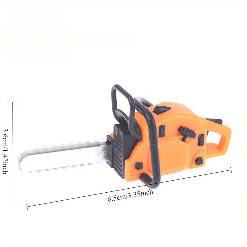 Miniature Chainsaw Model for Dollhouse 1:12 Scale Repair Tool Accessories