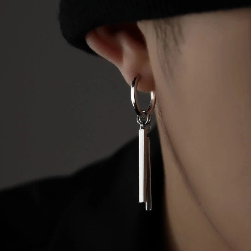 Long Pendant Earrings Men Women Square Stick Statement Jewelry - Trendy Fashion