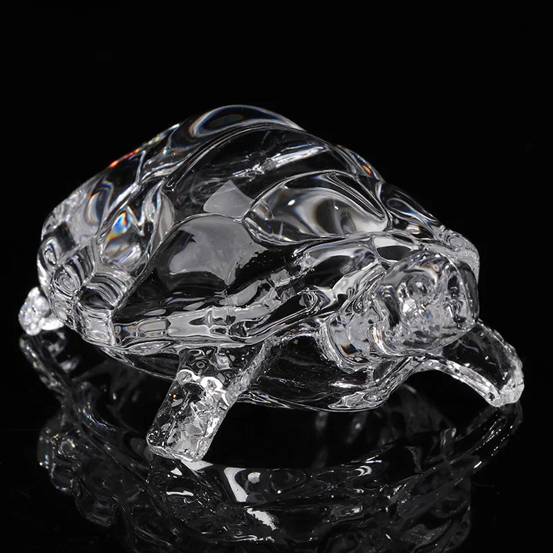 Miniature Tortoise Figurine Feng Shui Lucky Home Office Desk Decor Crystal Turtle