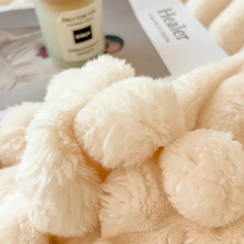 Luxurious Faux Rabbit Fur Blanket - Soft, Warm Throw for Couch, Bed & Travel