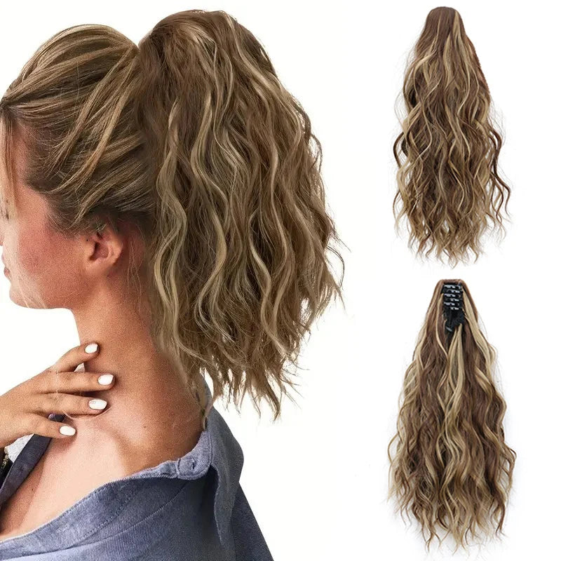 Short Curly Ponytail Hair Extension Claw Clip-In Hairpiece for Women