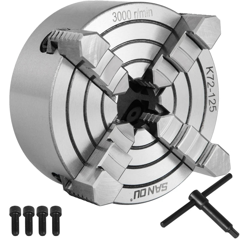 4-Jaw Independent Lathe Chuck K72-125 K72-100 125mm 100mm Metal Turning Machine Accessory