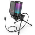 Gaming USB Microphone with Pop Filter Shock Mount & Gain Control for Streaming