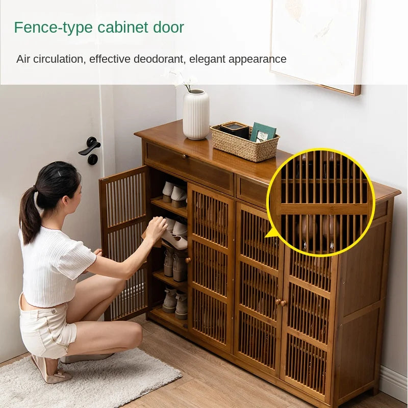 Multi-Layer Shoe Cabinet with Dustproof Storage for Living Room and Apartment
