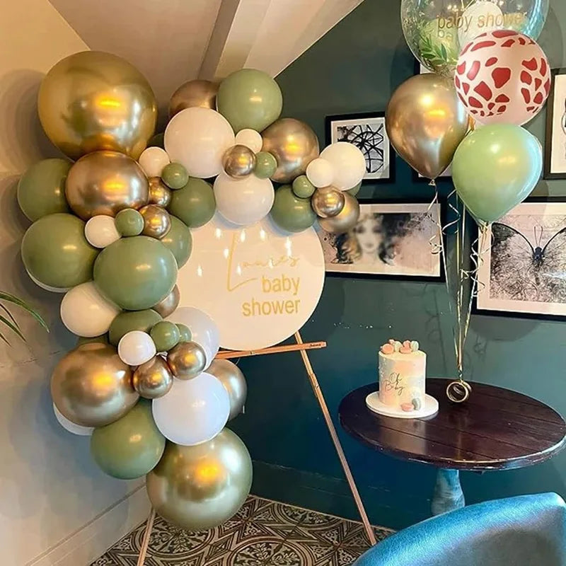 Jungle Latex Balloon Set with Number 0-9 for Birthday & Baby Shower Parties