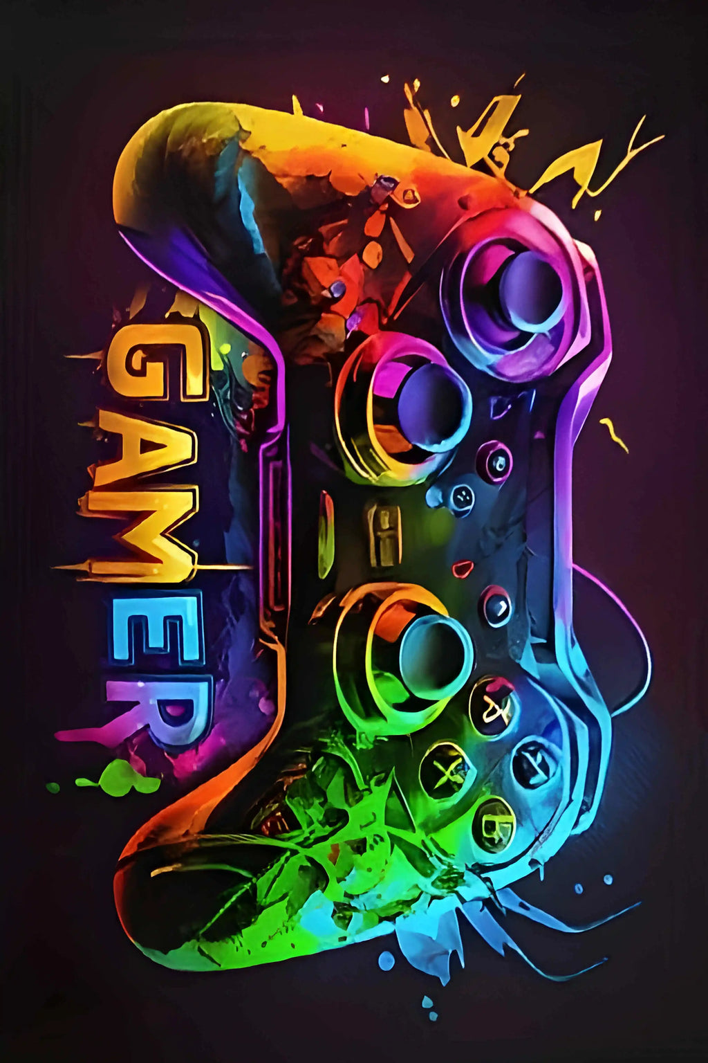 Gaming Rug for Boys Room with Controller Design Non-Slip Carpet for Game Room and Bedroom