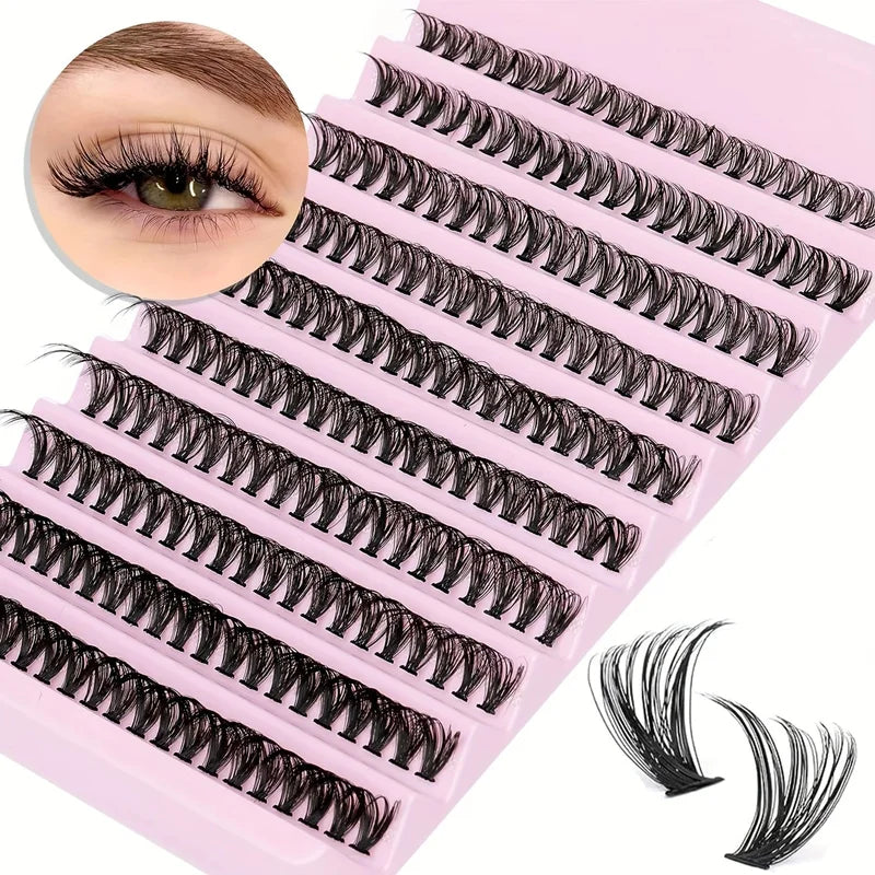 Individual False Eyelash Clusters 8-16mm 200pcs Natural Look Mix for DIY Extensions